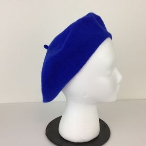 Women's French Beret 100% Wool Blue Hat NWT B319P